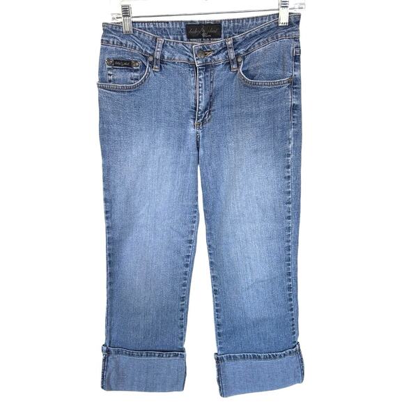 Baby Phat Y2K Cuffed Medium Wash Jeans 2000s McBling Jersey Shore EUC Womens 3 - Picture 1 of 12